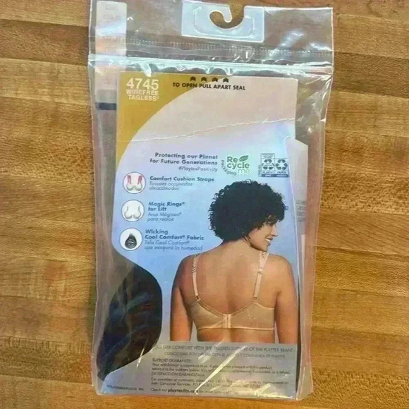 Tagless 4745 Wirefree PLAYTEX 18 Hour 36D Bra Ultimate Lift & Support Black - Picture 3 of 3